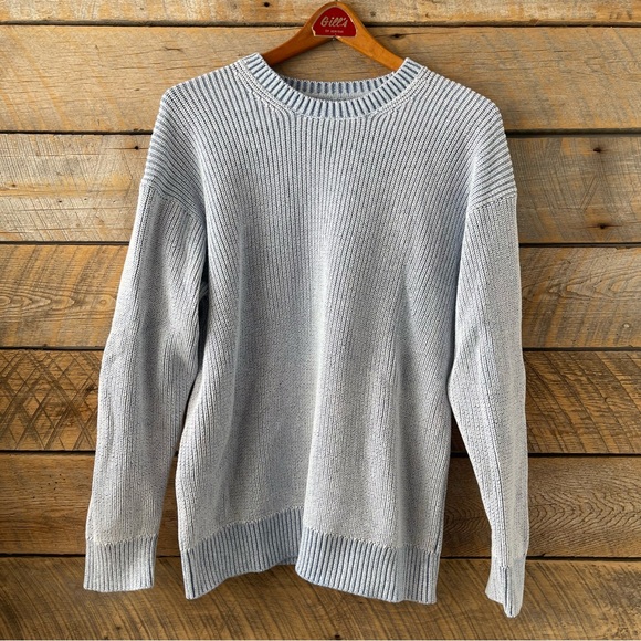 GAP Other - Gap Relaxed Ribbed Plaited Crewneck Sweater Light Blue Sz Medium Pullover Chunky